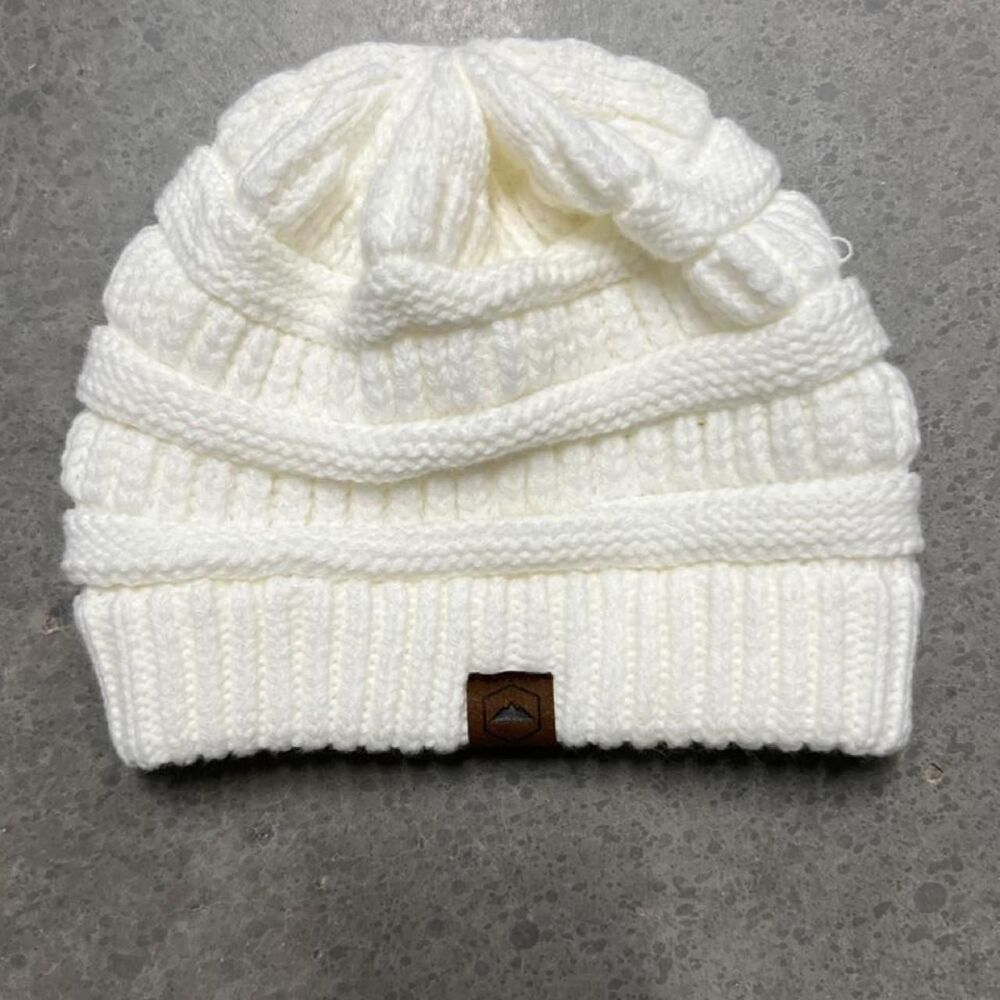 Women's White and Cream Hat